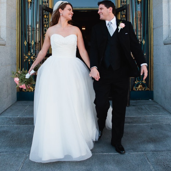 Alfred Angelo Disney Cinderella 205 Fairytale Wedding Dress Diamond White Sz. 2 - Picture 11 of 12